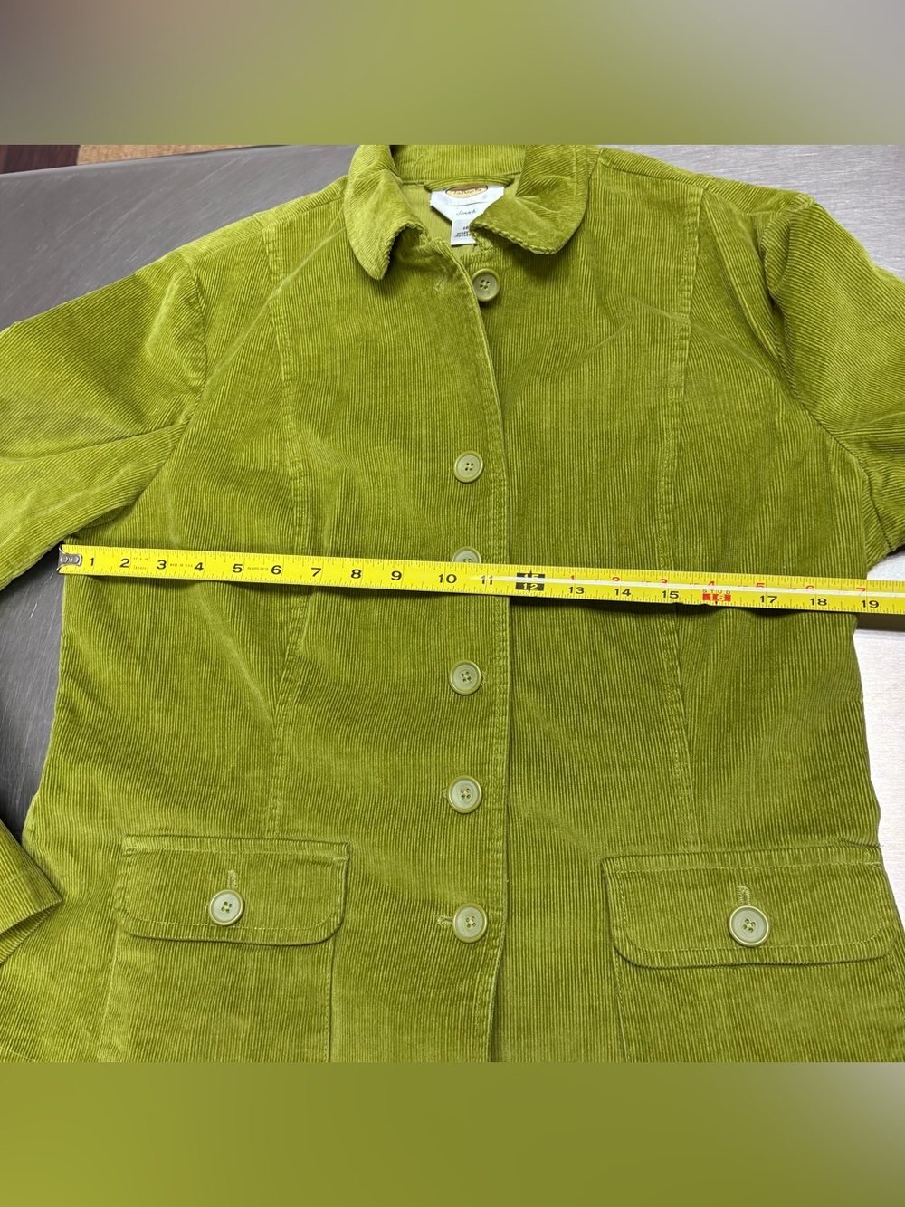 Talbots Stretch Olive Green Corduroy Jacket Blazer Size 16 - Picture 6 of 6
